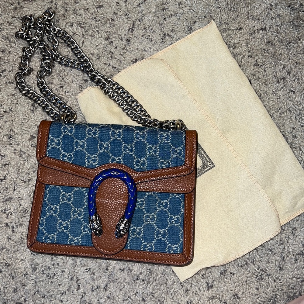 Blue Denim GG Crossbody Bag